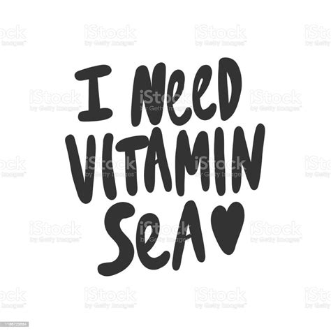 I Need Vitamin Sea Sticker For Social Media Content Vector Hand Drawn