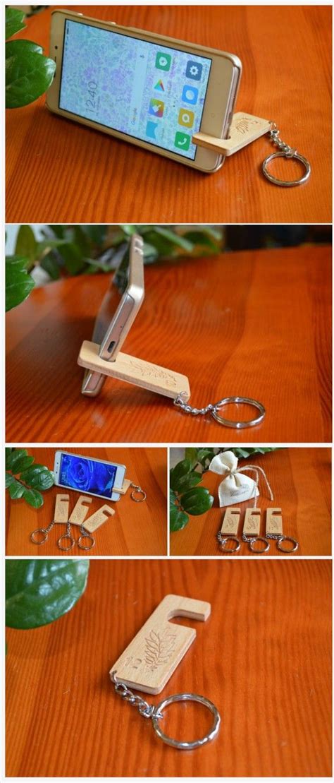 Wooden Smart Phone Stand Keychain Stand For Smartphone Etsy In 2020