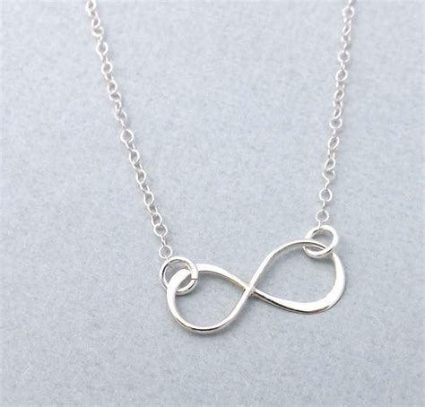 Sterling Silver Infinity Necklace Infinity Jewelry Simple Etsy