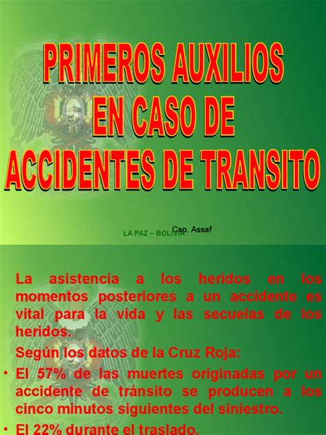 Primeros Auxilios En Accidentes De Transito Pdf Primeros Auxilios