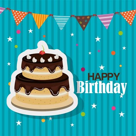 Premium Vector Happy Birthday Celebration Card Vector Illustration Design