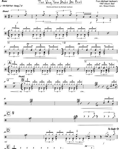 The Way You Make Me Feel 4 Horns Sheet Music By Michael Jackson Nkoda