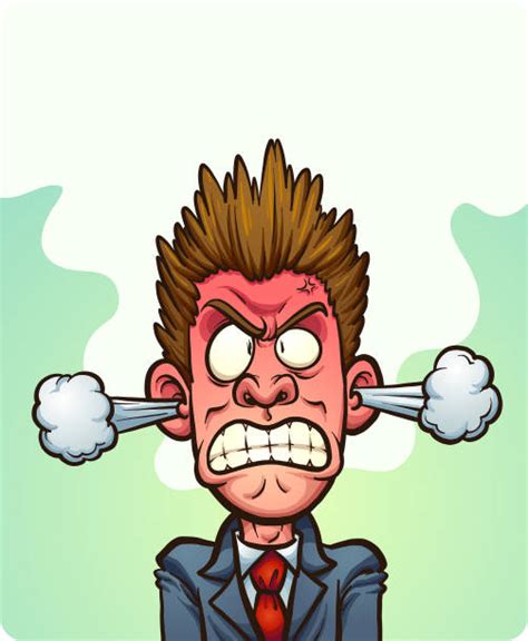 Steaming Mad Male Cartoon Illustrations Royalty Free Vector Graphics
