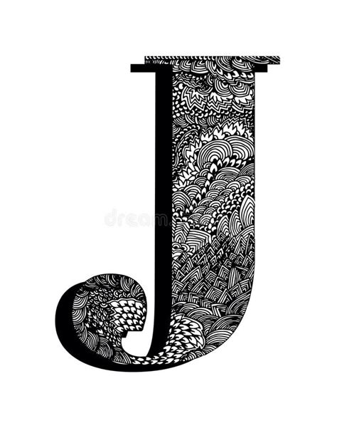 Capital Letter J Hand Drawn Letter Of The English Alphabet Stock