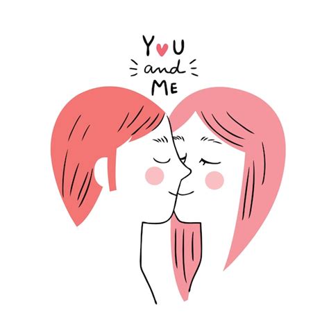 premium vector cartoon cute valentines day woman and man lover kissing