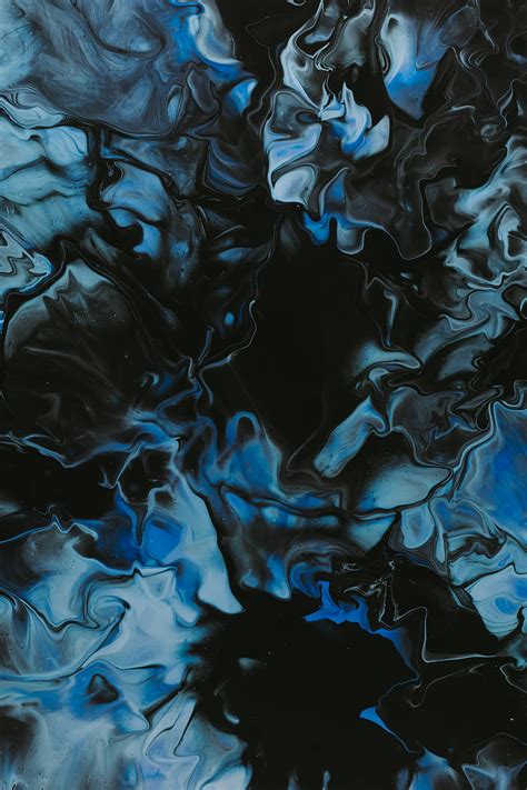 Stains Paint Liquid Abstraction Blue Black Hd Phone Wallpaper