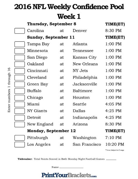 Nfl Printable Pool Sheets Once Your Blank Squares Grid Is Ready To Go