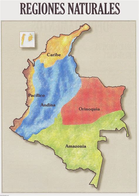 Mapa De La Regiones Geograficas De Colombia Kulturaupice