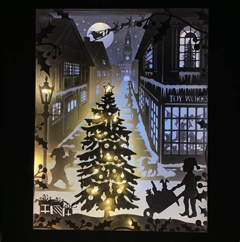 Oh Christmas tree festive nature Christmas papercutting 3d shadowbox