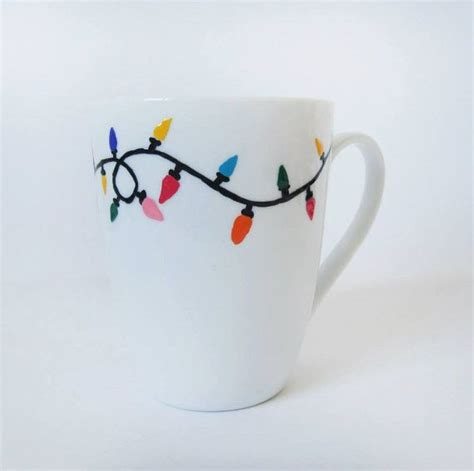 Christmas Mug Hand Painted White Ceramic Mug Etsy Diy Christmas