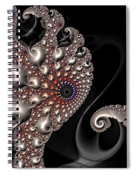 Fractal Contact Silver Copper Black Spiral Notebook By Matthias