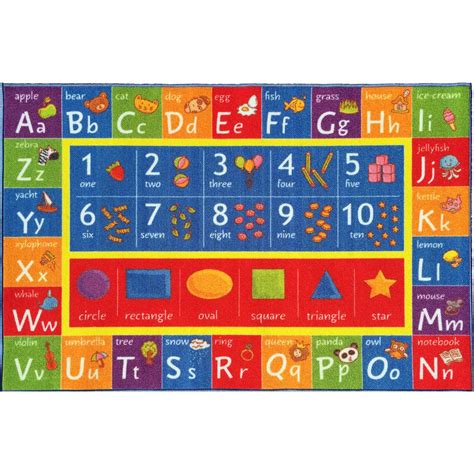 Kc Cubs Multi Color Kids And Children Bedroom Abc Alphabet Numbers And