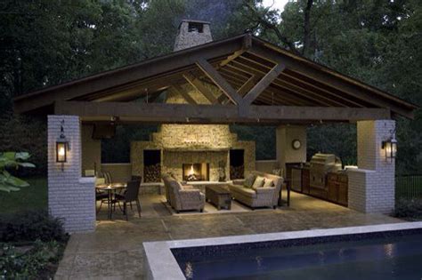 Pool House Idea For Fireplace Wall Next Year Contemporary Patio
