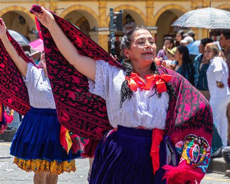 Folk Dancers Of Azuay Province In Traditional Dress Ecuador Editorial