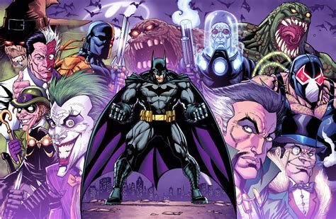 Batman Villains Joker Penguin Two Face Comic Book Comics Dc Art Signed