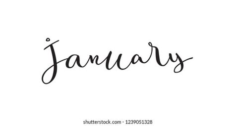 Word January Written Elegant Modern Calligraphy Stock Vector Royalty