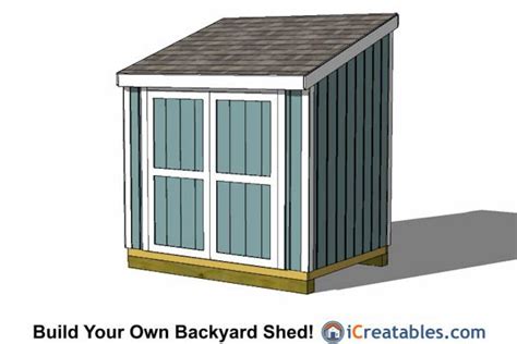 6x8 Lean To Shed Plans With 6 Double Doors Shed Plans Diy Shed