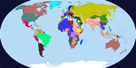 Blank World Map 1914