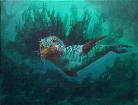 Seal Painting By Kathleen Kelly Thompson Fine Art America
