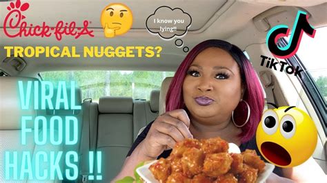 Trying Viral Tiktok Chick Fil A Food Hacks Eating Show Youtube