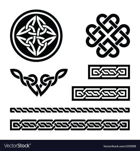 Celtic Knots Braids And Patterns Royalty Free Vector Image