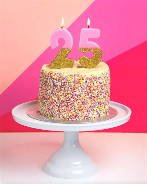 Number Five Candle Age 5 Birthday Candle Pink And Gold Etsy