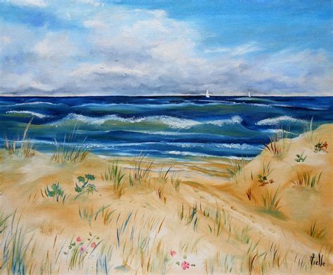 tableau de bord de mer plage de biscarrosse plage peintures axelle bosler peintures par