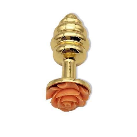 Auexy Small Stainless Steel Anal Plug Rose Flower Screw Thread Butt