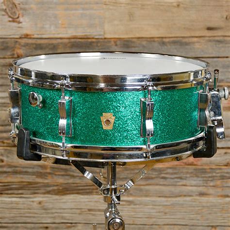 Ludwig 5x14 Jazz Festival Snare Drum Green Sparkle Late 60s Reverb