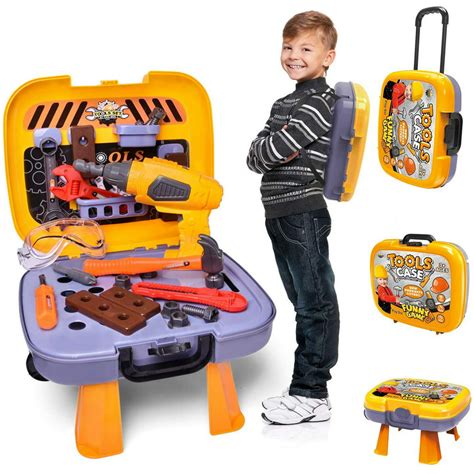 Fun Little Toys Kids Tool Sets With Electronic Cordless Drill 36