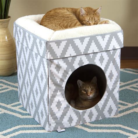 Kitty City Large Cat Bed Stackable Cat Cube Indoor Cat Condo And