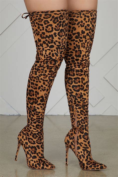 vogue thigh high boots leopard thigh high heels thigh highs thigh high boots