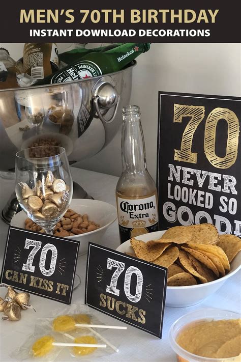 70th Birthday Decoration Signs Cheers To 70 Years Instant Etsy New