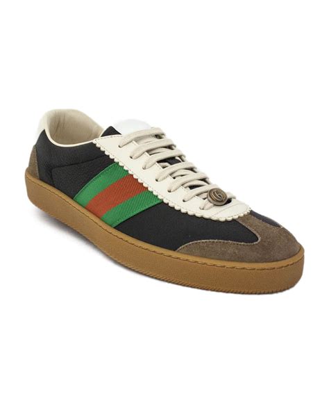 Gucci G74 Black Leather Sneaker With Web Italist Always Like A Sale