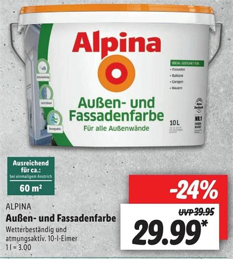 Alpina Außen und Fassadenfarbe 10L Angebot bei Lidl
