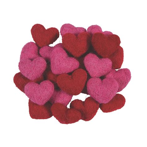 Wool Felt Valentine Hearts 24pc Craft Supplies 24 Pieces