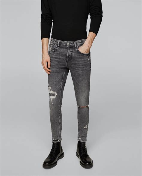 Image 2 of RAW EDGE SKINNY JEANS from Zara | Skinny jeans, Ripped skinny jeans, Skinny jeans men
