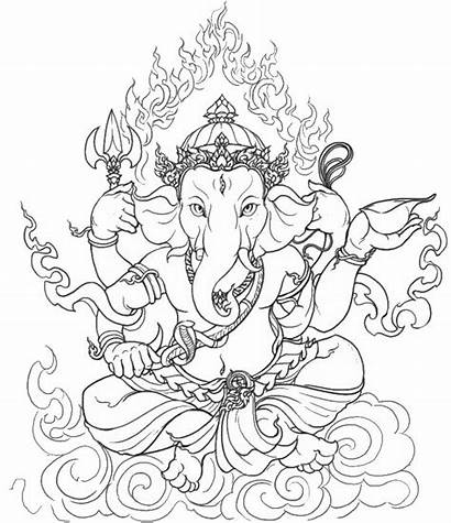 Ganesha India Coloring Inde Colorear Relajante Dibujo