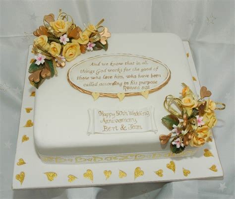 It was such fun baking and decorating this cake. 50th Wedding Anniversary Cake - A very traditional ...