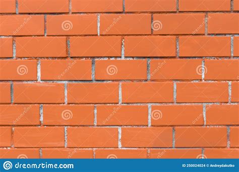 Old Orange Brick Wall Texture Stone Color Background Stock Photo