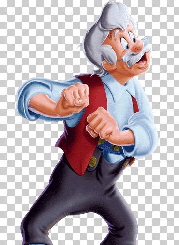 Pinocchios Father Illustration Geppetto Mickey Mouse Figaro Jiminy