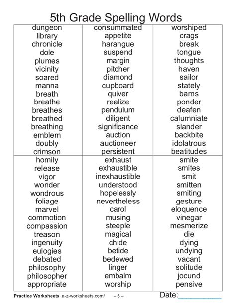 34 Spelling For Grade 6 Worksheet Worksheet Project List