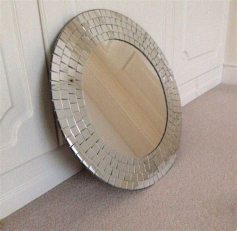 W framed beveled glass gray wood/black trim. Ikea Tranby Round Mosaic Mirror | in Watford ...