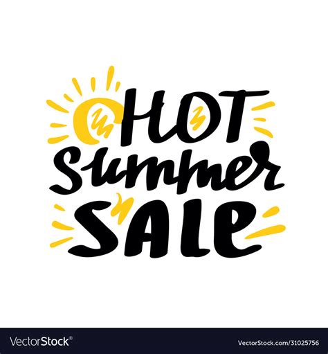 hot summer sale lettering royalty free vector image
