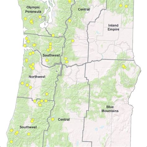 National Forests In The Pacific Northwest Region Usa Including Five