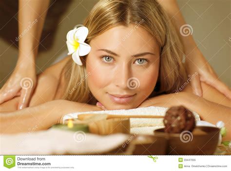 Beautiful Woman On Massage Table Stock Image Image 33447055