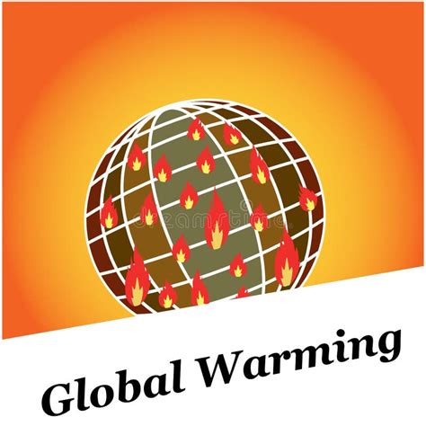 Global Warming With Flames Of Fire Stock Vector Illustration Of