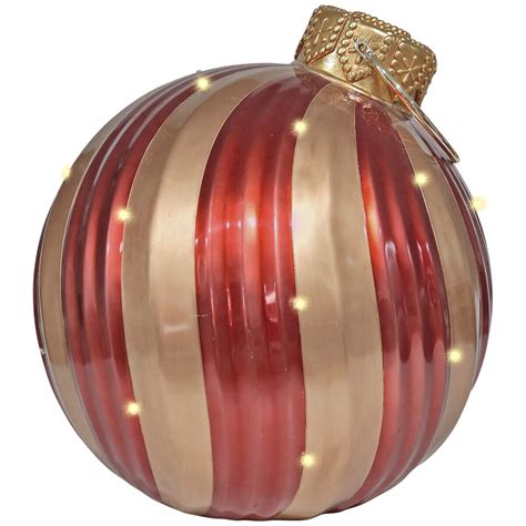 Oversized Christmas Ornament With Led Lights Striped Co