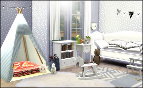 The pack centers around the child life stage and the activities children can do and clothes they can wear. hvikis | Scandinavian kids rooms, Sims 4 cc furniture ...