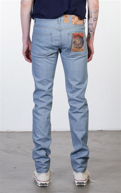 Naked Famous Denim Super Guy Recycled Selvedge 12 5oz Stone Pale